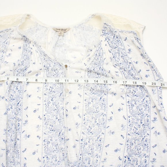 Lucky Brand Womens Laced Floral Blouse Small - Picture 5 of 5